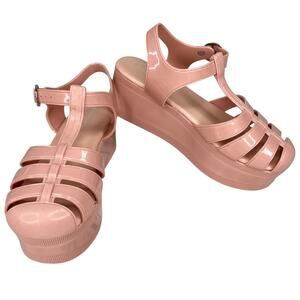 Jeffrey Campbell Candied Platform Sandals Nude 6 New